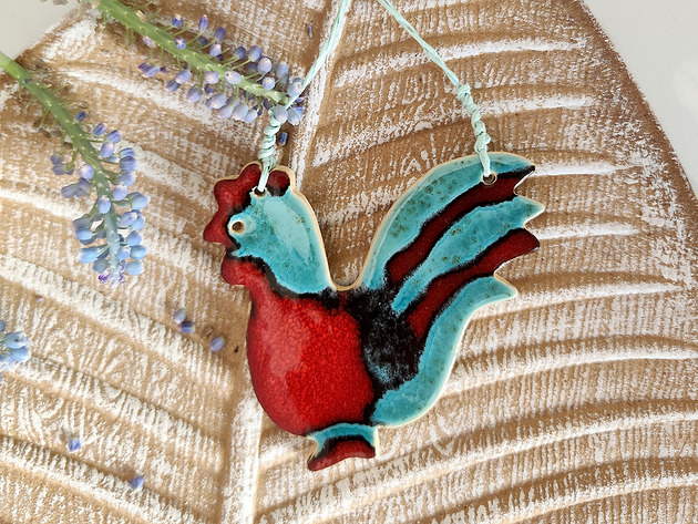 ozdoby wielkanocne Duży ceramiczny kogucik zawieszka Wielkanocna