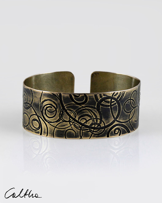 bransoletki wire wrapping Zawijasy - mosiężna bransoletka