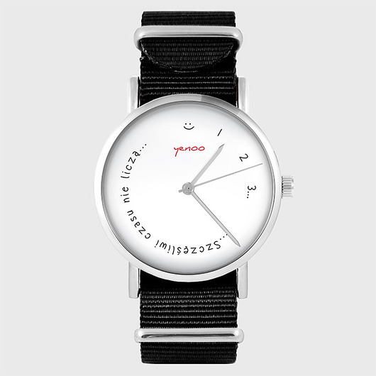 zegarki unisex Zegarek - Szczęśliwi... - czarny, nylonowy