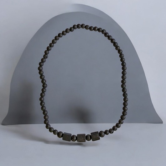 biżuteria męska OCHRONNY naszyjnik : czarny turmalin & lawa