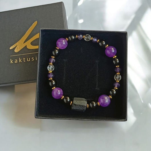 bransoletki z kamieni naturalnych OCHRONA oczyszczenie SIŁA równowaga: turmalin, k.górski, onyks, ametyst