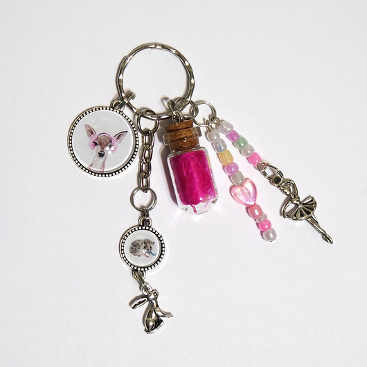 breloki Breloczek - Sarenka, baletnica, fiolka, pastelowy