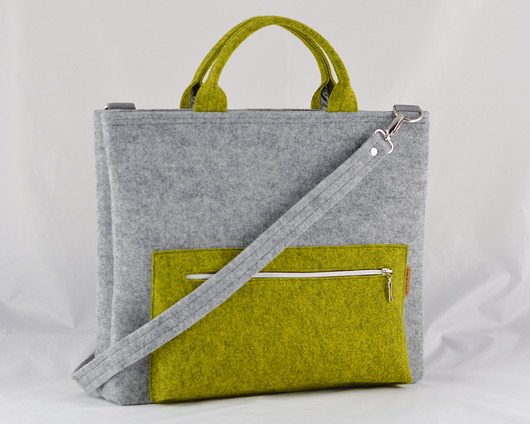 Torebka - Laptopówka Minimalizm Limonkowa Green Sheep