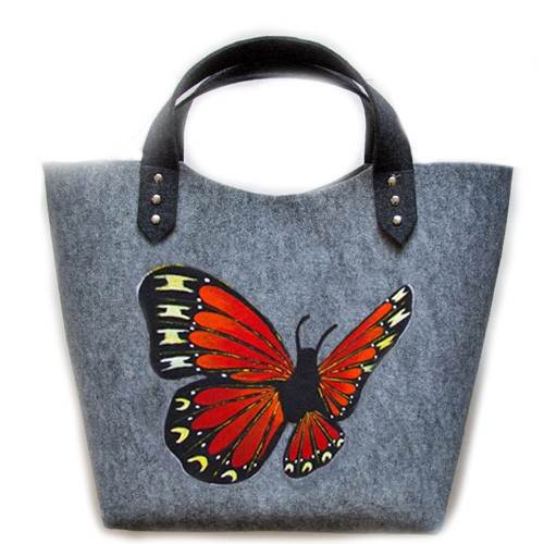 Filcowa torba motyl 4 (zamek) ruben art