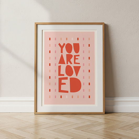 grafiki i ilustracje "You Are Loved"  plakat typograficzny