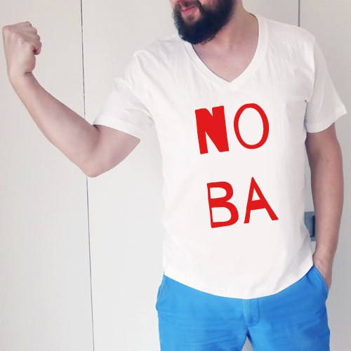 No ba Męska w serek Biała ONE MUG A DAY