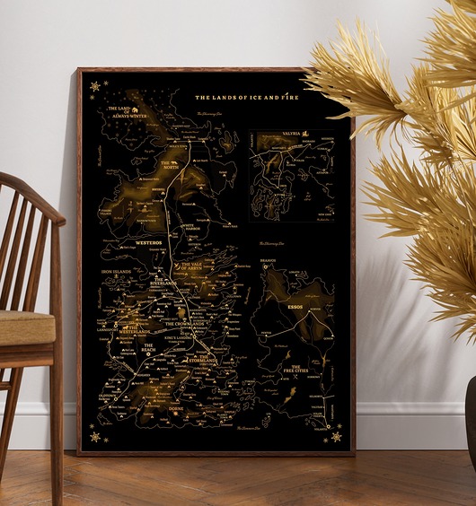 plakaty Plakat Znany świat  Pieśń lodu i ognia MAPA Gra o Tron Westeros