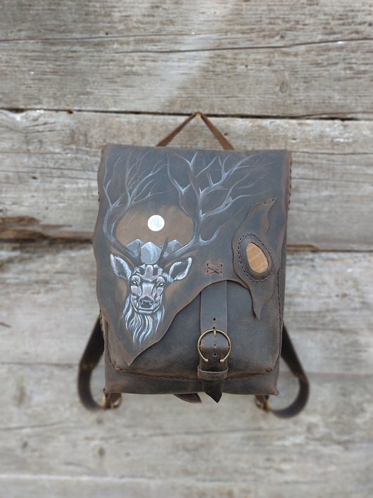 plecaki Plecak skórzany wykonany ręcznie .Z lasu.