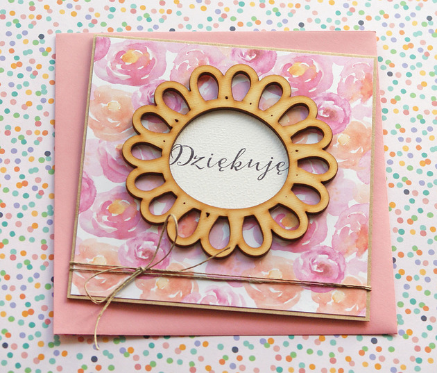 kartki scrapbooking Dziękuję : PODZIĘKOWANIE : pink
