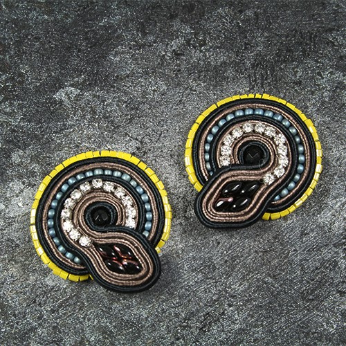 kolczyki sutasz - soutache Almejas Djenka