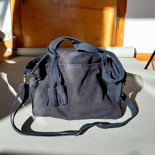 torby na ramię Grafitowa skórzana torba