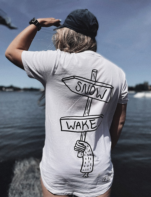 t-shirty męskie Biały T-shirt Snow Wake Organic