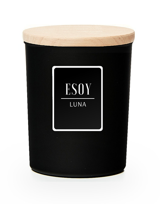 świece zapachowe Świeca sojowa Luna 200 ml - naturalne drewniane wieczko