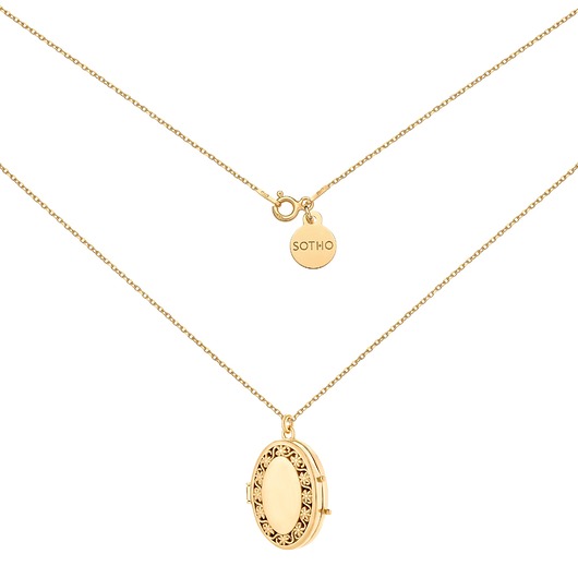 złote naszyjniki Naszyjnik z owalnym sekretnikiem z różowego złota