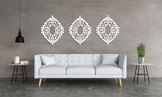 inne DEKORACYJNY PANEL AŻUROWY, SANTILLANE, DEKORACJA ŚCIENNA 3D, ORNAMENT, TRYPTY