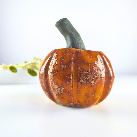 figurki i rzeźby Ceramiczna dynia pomarańczowa
