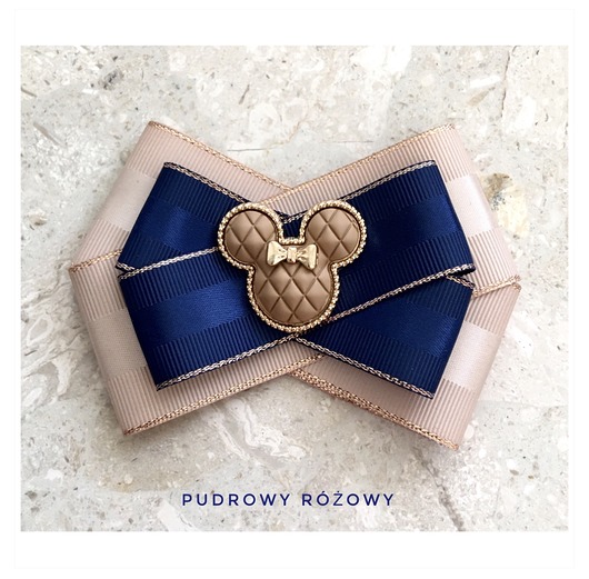 broszki Beżowo Granatowa Brosza MICKEY   Hit! 1szt