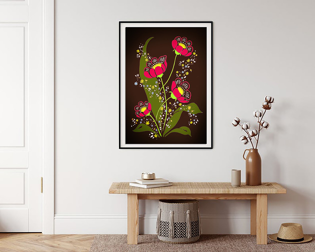 grafiki i ilustracje Kwiaty. Plakat