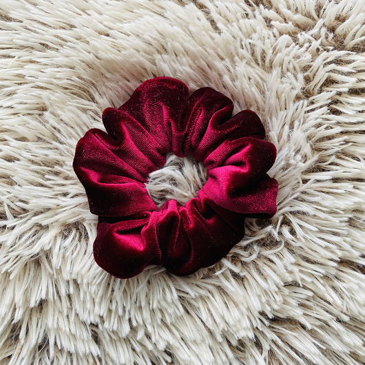 Aksamitka scrunchie Gumka do włosów Red wine Nandi