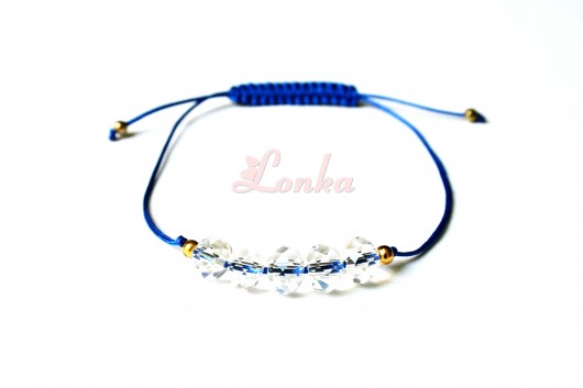 Bransoletka sznurek + kryształki Lonka Jewelry