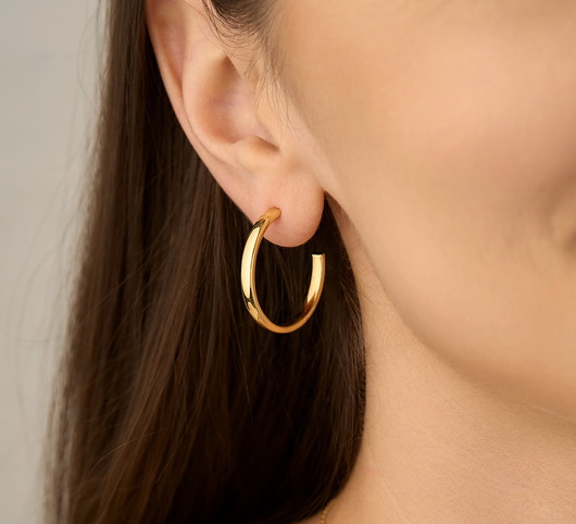 kolczyki pozłacane Kolczyki "Posh Circle" koła - srebro 925 pozłacane