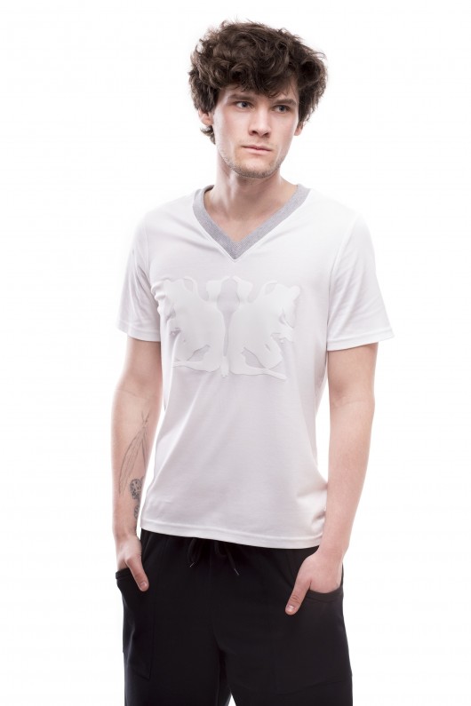 t-shirt biały z nadrukiem Ewa Bednarska
