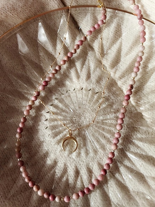 złote naszyjniki Naszyjnik - rodonit