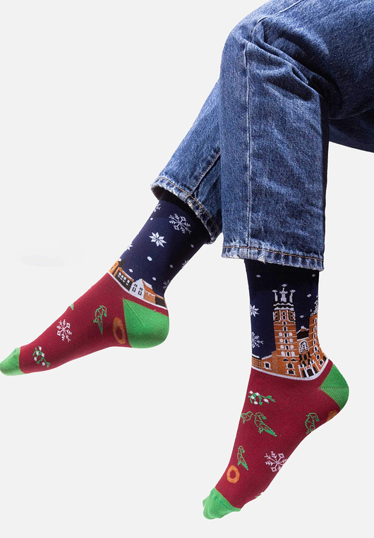 skarpetki męskie Skarpetki świąteczny Kraków kolorowe skarpetki we wzory Kabak