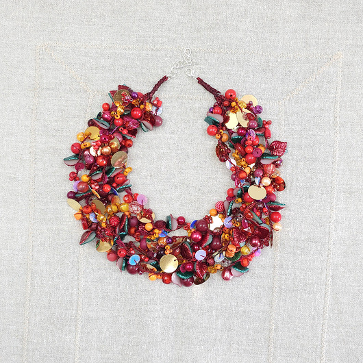 kolie 7066 bogaty, lekki naszyjnik, kolia; kolory zachodu słońca