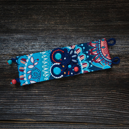 Etniczna bransoletka soutache Mró Soutache