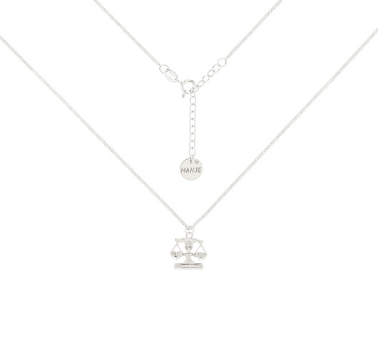 chokery Srebrny choker pancerka ze znakiem zodiaku Waga