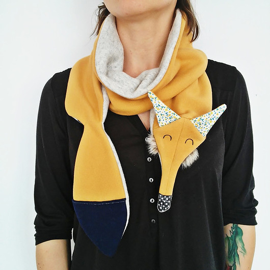 szaliki dziecięce Eko szalik Lis musztardowy