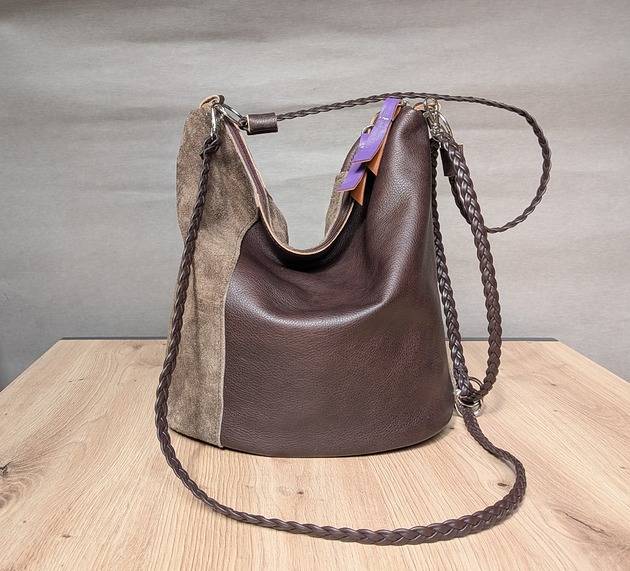 torby na ramię Bucket bag brązowa  czekoladowa torebka