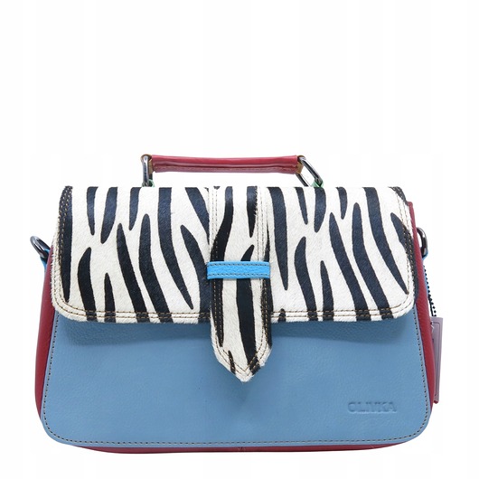 torby na ramię Torebka klasyczna skórzana na ramię pasek na klapce oryginalna OLIVKA