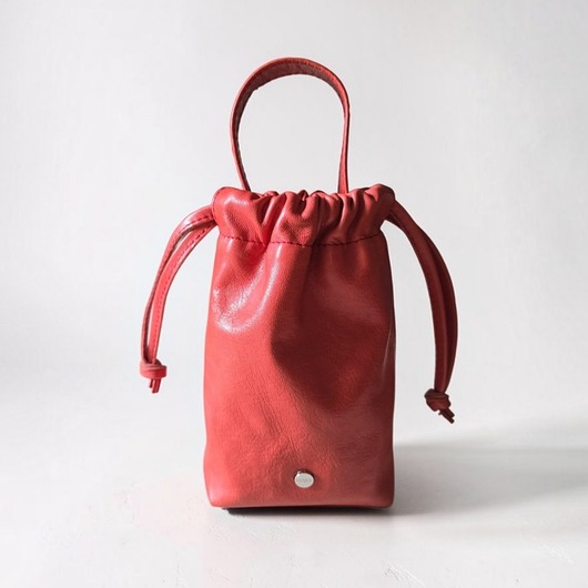 torebki mini Mini torebka woreczek skóra naturalna - tomato red
