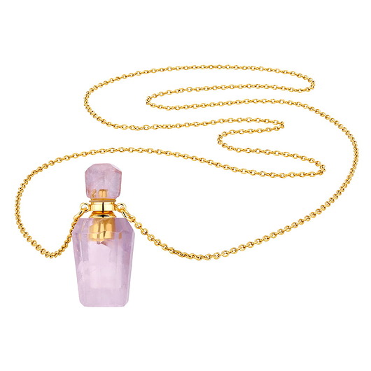 złote naszyjniki Naszyjnik perfumetka ametyst - aromaterapia