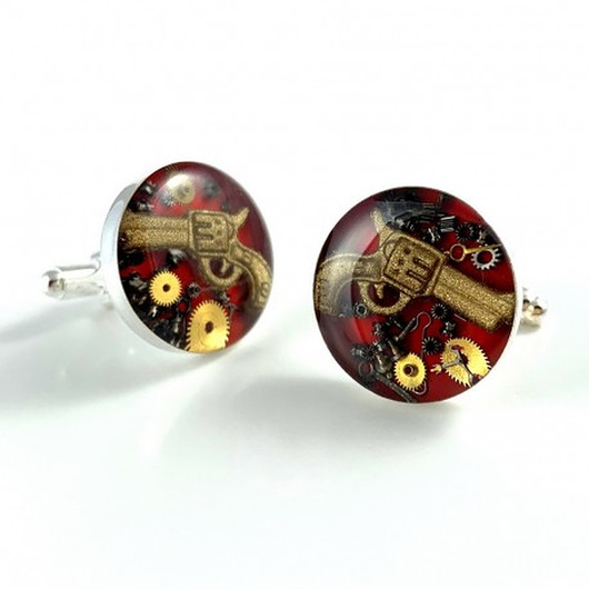 spinki do mankietów SPINKI - Steam Dream Gun - red - Pistolet