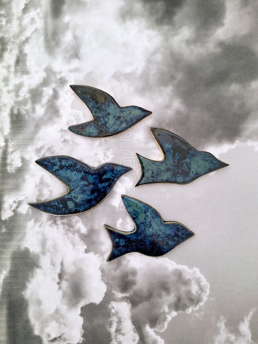 figurki i rzeźby Ceramiczne ptaki 4 sztuki