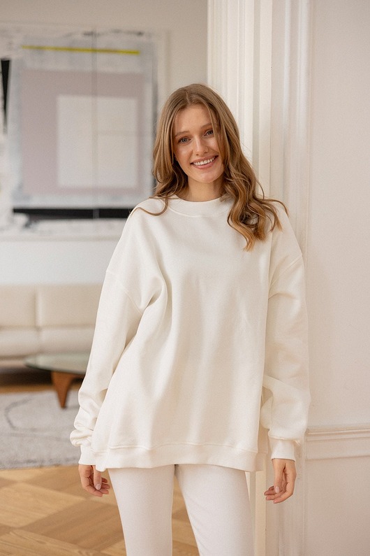 bluza bez kaptura damska Bluza Biggie Biała