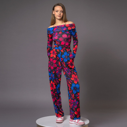 bluzki z długim rękawem damskie Julietta Flower Power - bluzka z odsłoniętymi ramionami