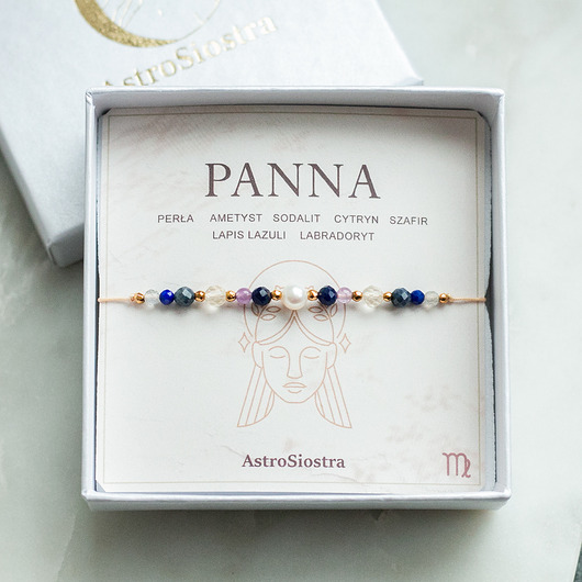 bransoletki na sznurku Bransoletka PANNA Znak Zodiaku Zodiak Damska z Perłą Perła