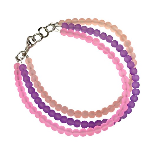 bransoletki ze szkła Bransoletka w pastelowych odcieniach różu i fioletu