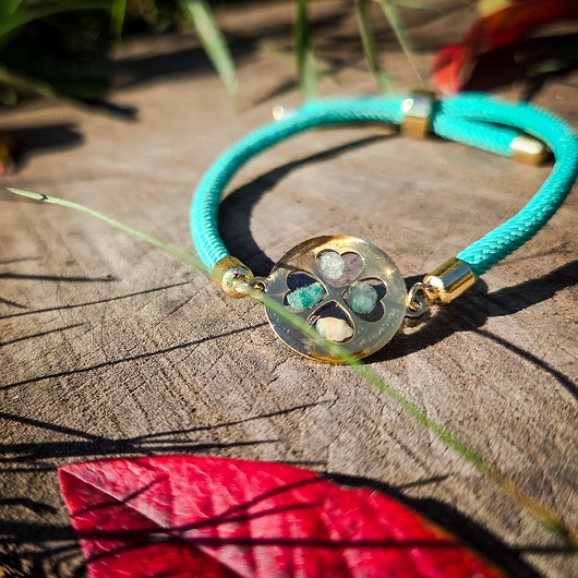 bransoletki z żywicy Bransoletka na sznurku z amazonitem