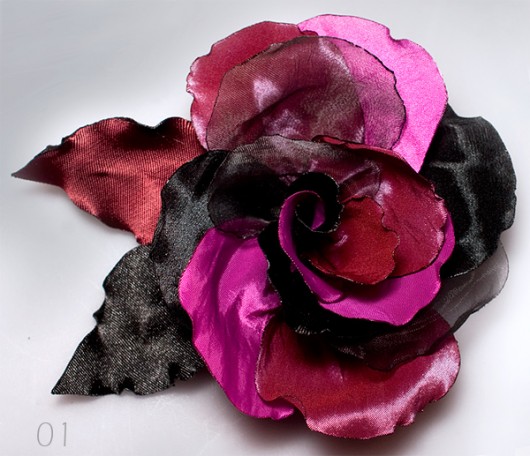 Różana broszka - 12 cm AT design