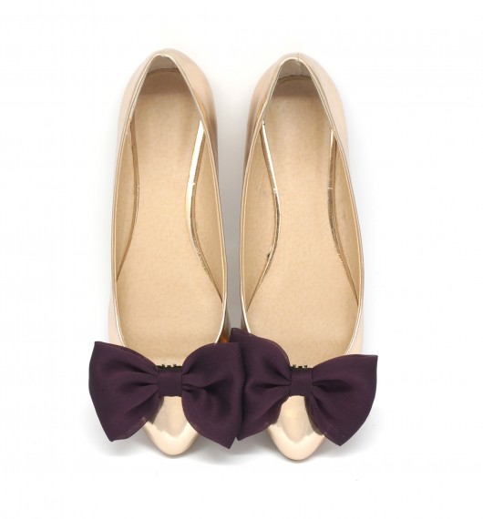 Aubergine Bow - klipsy do butów Coquet Coquet