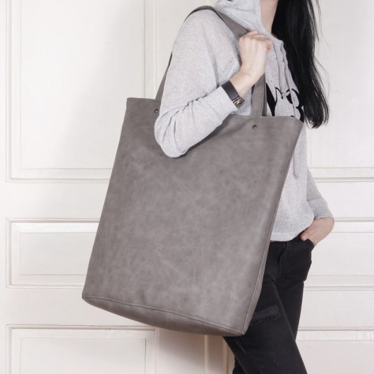 Mega Shopper bag szary / duża torba na codzień hairoo