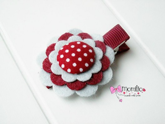 HAPPY FLOWER szary i bordo Momilio