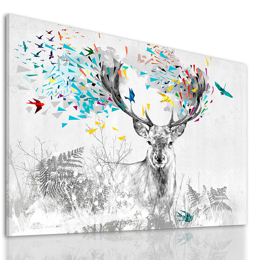 OBRAZ NA PŁÓTNIE -  120x80cm - JELEŃ JESIENIĄ LUdesign gallery