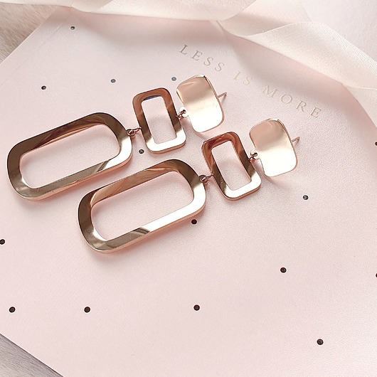 kolczyki pozłacane Kolczyki pozłacane biurowe Nuptia Rose Gold