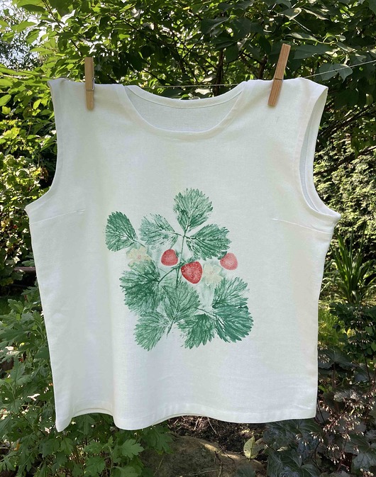 Lniany top Truskawki 38/40 Ta dam
